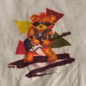 Vintage 80’s psychedelic rock n roll bear dancing and guitar single USA
